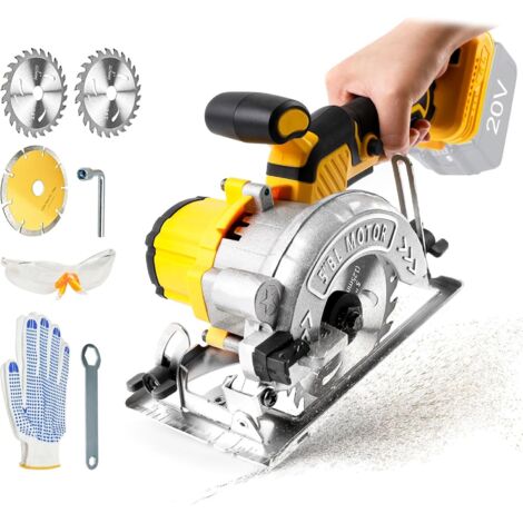 Scie circulaire sans fil DW 18 V/20 V, 6 200 tr/min, 3 lames 125 mm, profondeur de coupe 32 mm