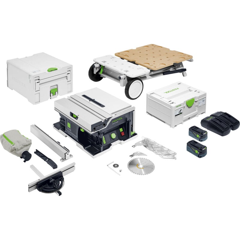Scie circulaire sur table 2x18V csc sys 50 EBI-Set + 2 batteries 5Ah + chargeur Festool 577379