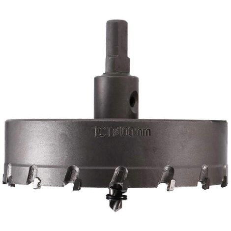 Scie cloche 100 mm en alliage dur, scie cloche allongée pour métal, fer et bois