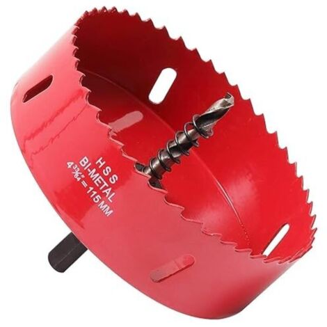 Scie cloche 115 mm – Acier rapide M42 HSS bimétallique – Foret de centrage pour perçage précis dans fer. bois. aluminium