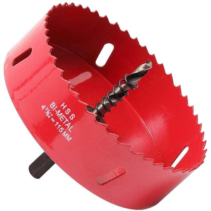 Image of Scie Cloche 115mm Acier Rapide HSS M42 Bi Métal Tige Hexagonale Pour Bois Plaque Métallique