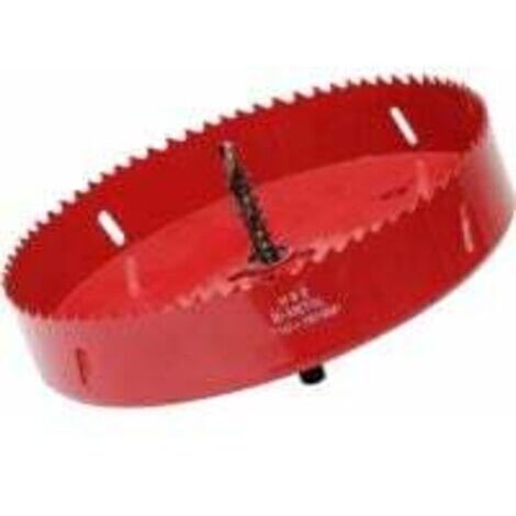 Scie cloche 120 mm, acier rapide M42 bi-métal, fraise à trous avec tige hexagonale et foret pour bois, cloison sèche et tôle métallique, 1 pièce, rouge