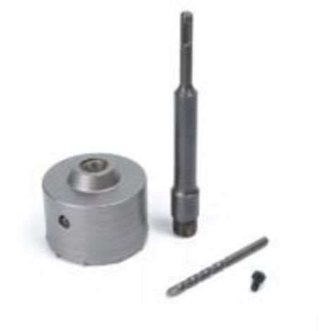 Scie cloche à béton 100 mm – Tige de 220 mm – Dents en alliage tungstène-cobalt – Pour perçage ciment, brique, pierre