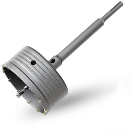 Scie cloche à béton de 120 mm avec extension SDS-Plus de 320 mm, kit de scie cloche à béton, foret à noyau, 4 forets à centre pointu de 8 x 110 mm, foret en carbure
