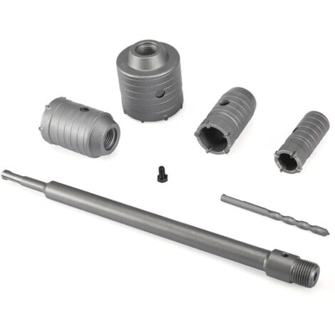 Scie Cloche Beton 68mm 50mm 40mm 30mm, Set de Scies-cloches en Acier au Carbone avec Foret 7mm et Manche SDS Plus 330mm, pour Perforation de Murs