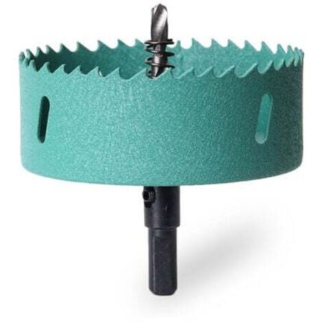 Scie cloche bimétallique de 22 mm, scie cloche robuste, adaptée au bois, au métal, à l'acier inoxydable, au plastique, aux plaques de plâtre et aux panneaux de fibres (verte).
