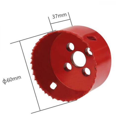 Scie cloche bimétallique, scie cloche à bois de 60 mm, scie cloche avec adaptateur hexagonal et foret de centrage, pour percer le plastique, le PVC, le bois, les panneaux de fibres