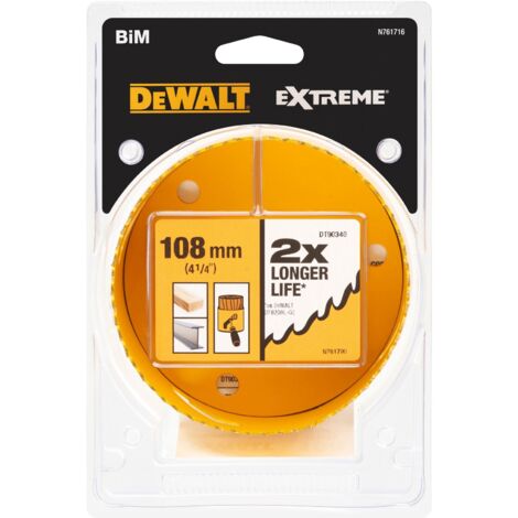 Scie cloche DeWALT Bimétal 108mm, profondeur de coupe 44mm ( Prix pour 1 )