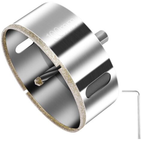 Scie Cloche Diamant 100 mm , Centrage,Foret trépan Diamant pour verre , carrelage , céramique , marbre , granit , scie cloche