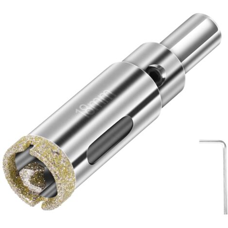 Scie Cloche Diamant 18 mm, Foret Diamant avec Foret Guidage Central, Scie Cloche Carrelage avec Revêtement de Surface en Diamant pour Coupe de Verre, Carrelage, Céramique, Marbre, Calcaire
