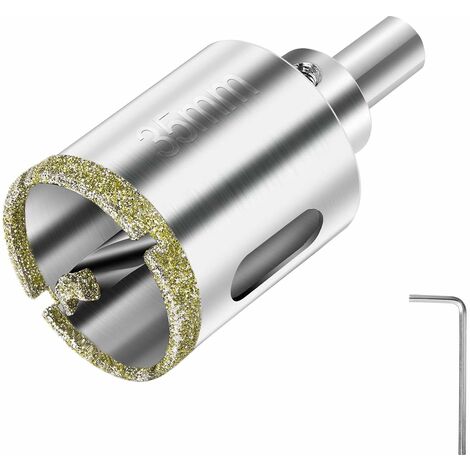 Scie Cloche Diamant 35 mm, Foret Diamant avec Foret Guidage Central, Scie Cloche Carrelage avec Revêtement de Surface en Diamant pour Coupe de Verre, Carrelage, Céramique, Marbre, Calcaire