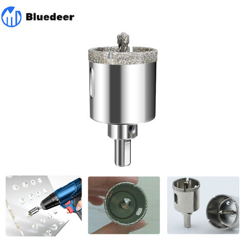 Scie cloche diamant 35 mm – Pour verre, carrelage, céramique, marbre – Profondeur de coupe 40 mm – Acier au carbone avec revêtement diamant