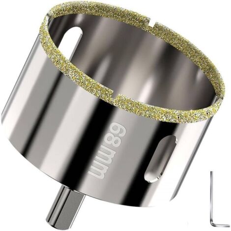 Scie cloche diamant 68 mm – Revêtement diamant haute performance – Foret de guidage pour carrelage, céramique, marbre, granit, verre
