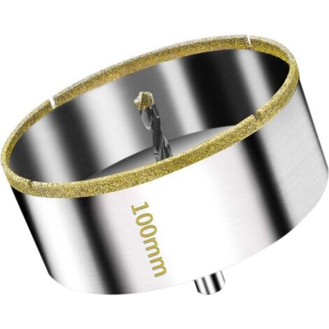 Scie cloche diamantée 100 mm avec forêt de guidage - Parfaite pour carrelage, verre, céramique, marbre et granit