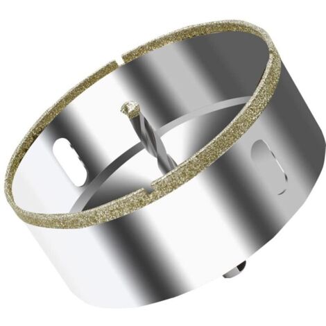 Scie Cloche Diamantée 100 mm avec Foret Guidage de Centrage, Scie Cloche Carrelage avec revêtement diamant, Foret trépan Diamant pour verre, carrelage, céramique, marbre, granit