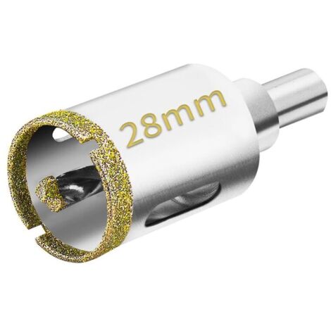Scie cloche diamantée 28 mm Acier au carbone avec revêtement diamanté Pour carrelage, verre, marbre Perçage précis avec mèche pilote