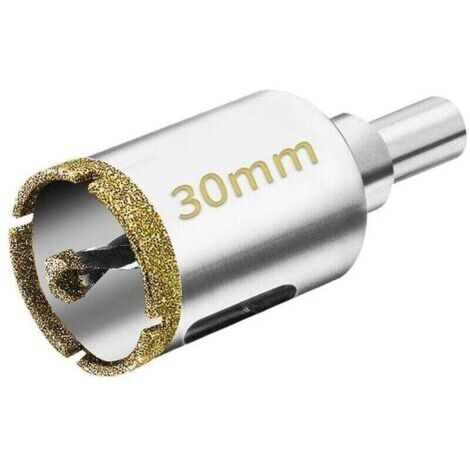 Scie cloche diamantée 30 mm avec forêt de guidage - Parfaite pour carrelage, verre, céramique, marbre et granit