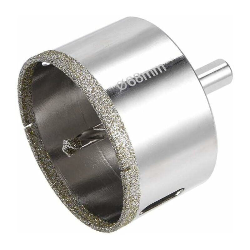 Scie cloche diamantée 68 mm, foret pilote central, scie cloche avec revêtement de surface diamant pour couper le verre, le carrelage, la céramique,