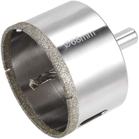 AIPERQ Scie cloche diamantée 68 mm, foret pilote central, scie cloche avec revêtement de surface diamant pour couper le verre, le carrelage, la céramique, le marbre, le calcaire