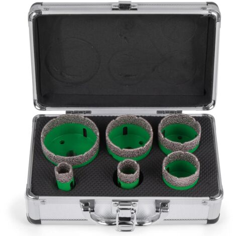 Scie Cloche Diamantée, avec des diamètres de 20/35/38/43/50/60 mm, Qualité Première Foret Diamant Cylindrique Boitier portable léger, pour les carreaux/le marbre/les autres pierres/la porcelaine