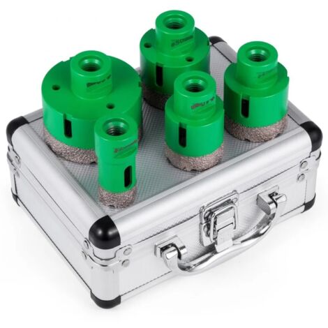 Scie Cloche Diamantée, avec des diamètres de 25/40/45/50/68 mm, Qualité Première Foret Diamant Cylindrique, Boitier portable léger, pour les carreaux/le marbre/les autres pierre