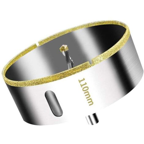 Scie cloche diamantée de 110 mm avec foret de guidage – Idéale pour les carreaux, le verre, la céramique, le marbre et le granit