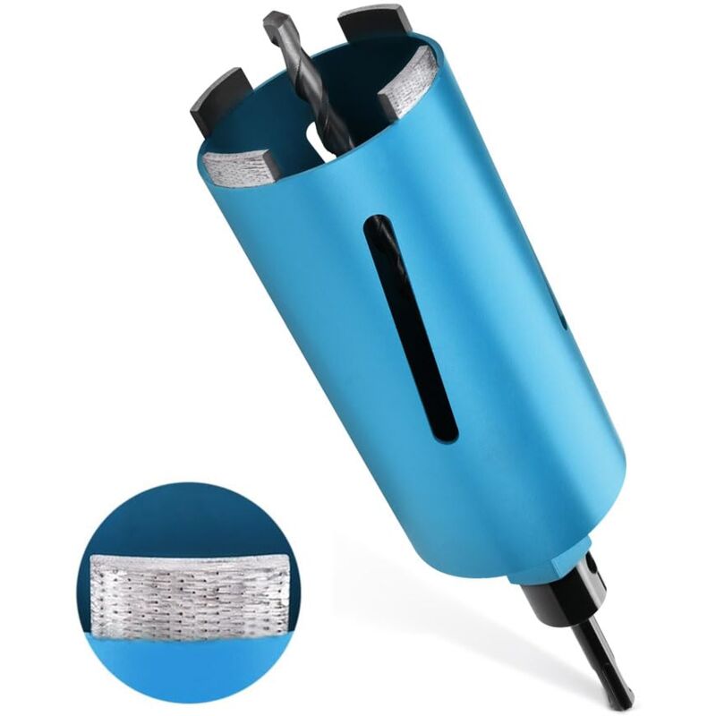 Xiiw - Scie-cloche diamantée M22 en segment de toit (400 diamants), Ø82mm SDS-Plus, longueur 200mm, 4 segments de 10mm de hauteur, , foret diamanté