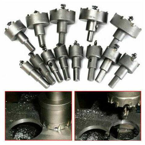 Scie cloche et trépan,  Ensemble De Scie Cloche 13pcs Versailles, Foret De Scie Cloche, 16mm 53mm En Acier Inoxydable Scie Cloche Foret En Carbure De Tungstène Tct Forets En Métal Outils De Qui