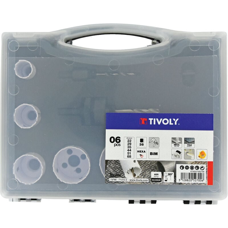Tivoly - Coffret 8pcs Scie Cloche bim D22-68mm pour Métal Bois Durs