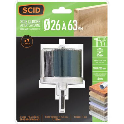 Scie Cloche Multilames Acier  26 - 32 - 38 - 45 - 50 - 56 - 63  P  50 Mm