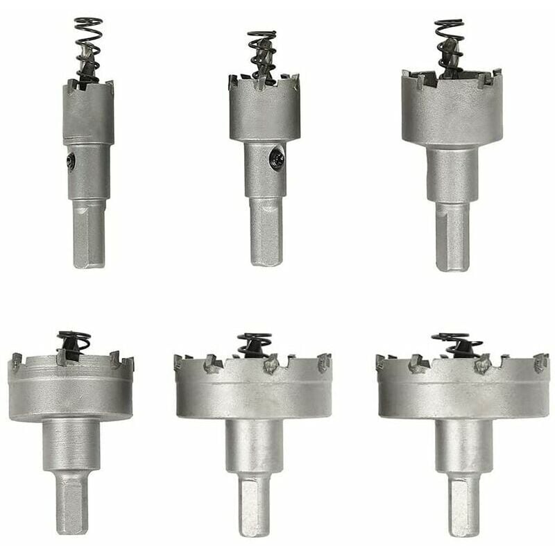 Famille - gabrielle Scie Cloche pour Metal, Lot de 6 Forets de Scie-cloche en Carbure, Scies-Cloches en Acier Inoxydable., pour l'Aluminium, l'Acier,