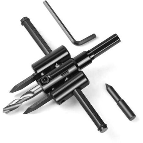 Scie Cloche Reglable Bois 30 mm à 120 mm, Scie-cloches Alliage de Haute Qualité, Foret de Trou Circulaire, DIY Outils de Travail du Bois, pour Gypse, Plastique