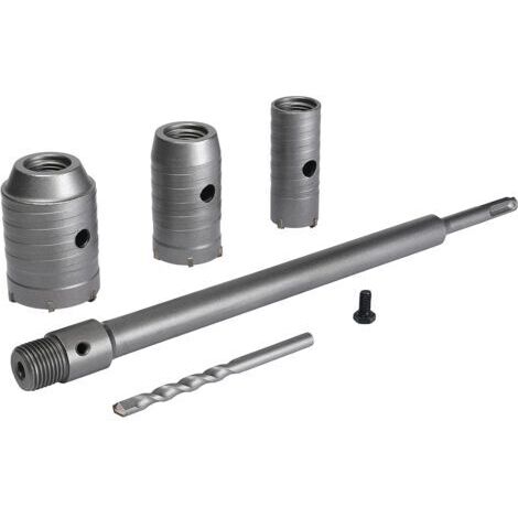 Scie cloche trépan Ø30mm, Ø40mm, Ø50mm –Pour béton, brique et parpaing –Tige d'extension 350mm, pointe en carbure de tungstène