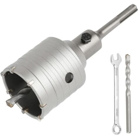 Scie Cloche Trépan Beton Ø 60mm Avec Adaptateur SDS Plus 110 mm,Carotteuse Beton,Scie Trépan Pour Percer Des Trous Dans Les Murs En Blocs