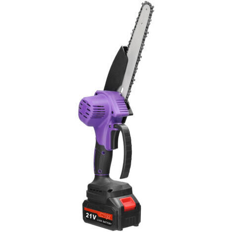 Scie d'élagage électrique portable 21 V 8 pouces, petite tronçonneuse à bois, moteur sans balais, outil de travail du bois à une main pour jardin et verger