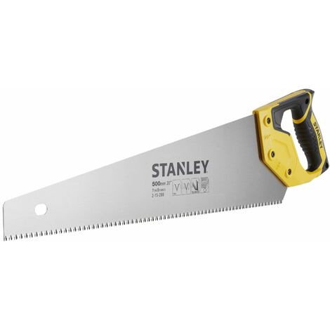 Stanley – Scie égoïne 500 mm – Denture triple biseau HardPoint – Pour coupes de débit bois dur et panneaux – Sciage rapide et précis
