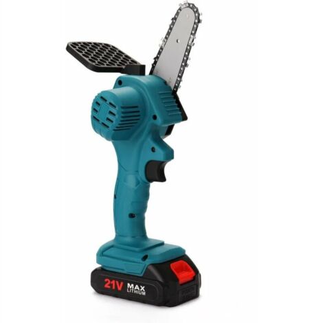 Scie électrique à une main rechargeable pour mini tronçonneuse à bois (4 pouces, une batterie, une charge)