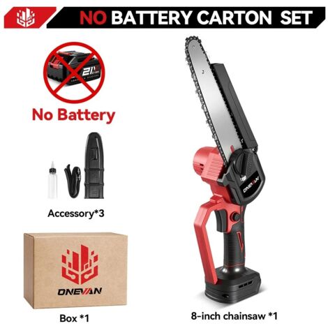 Scie électrique sans balais de 8 pouces, huileur automatique, tronçonneuse de jardinage portative, outil de travail du bois pour Makita, broche de batterie 18V, Without Battery