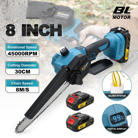 Scie électrique sans balais de 8 pouces, tronçonneuse Rechargeable pour le travail du bois, outil de scie électrique pour makita, broches de batterie 18v, Avec 2 batteries
