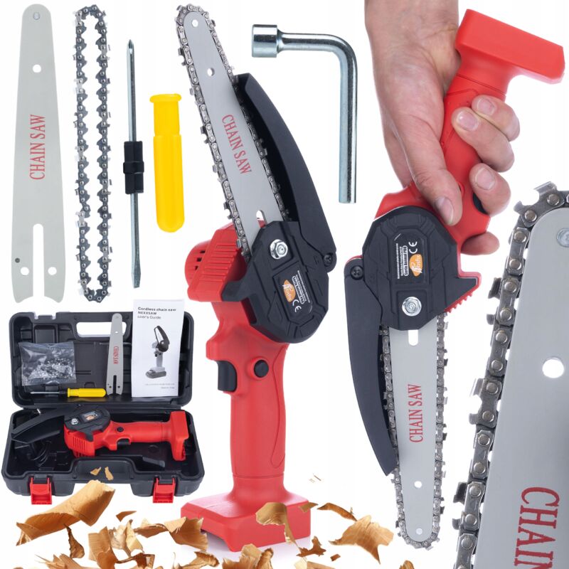 Elettrosega a batteria Rosfix Red Piranha RP21V (BODY) con catena e barra da 4", serie Animal