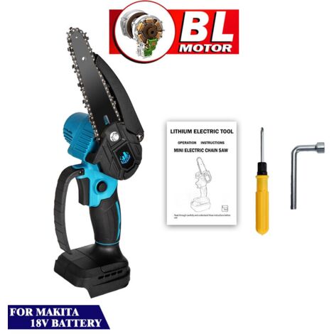 Scie électroportative 1200W Mini tronçonneuse électrique sans fil - 6 pouces - Bleu - pour Makita 18V - Vitesse réglable pour la coupe du bois - ONEVAN