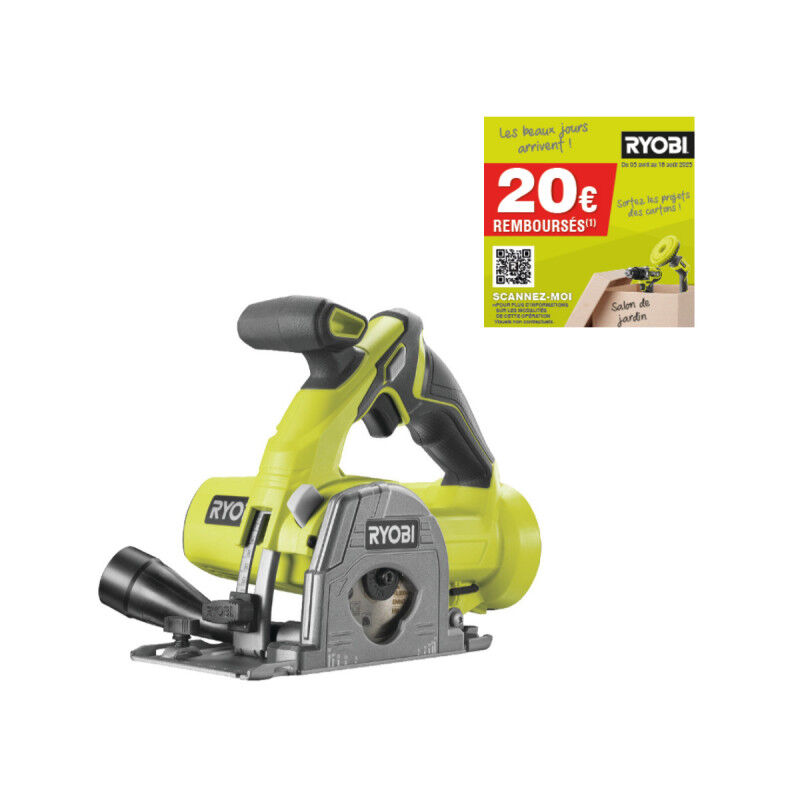Scie Multi matériaux Ryobi 18V One+ 85mm - 2 lames - Sans batterie ni chargeur - R18MMS-0