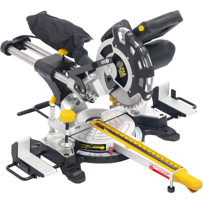 Fartools - Scie à onglet radiale Ø210mm multi-matériaux (2 vitesses) 1700W, visée laser