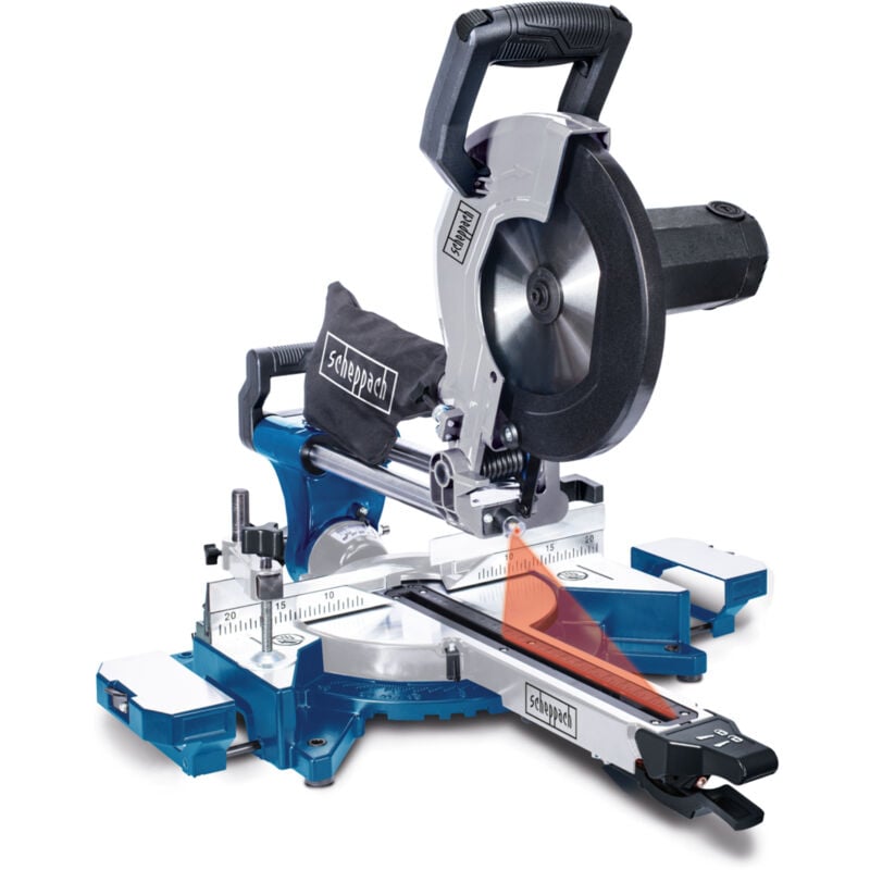 Scheppach - Scie à Onglet Radiale HM110MP - 2000W - Lame Ø254mm - 28 Dents - 2 vitesses pour une coupe optimale - Multi matériaux pour bois, alu,