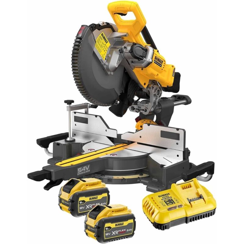 Scie à onglets 305 mm XR Flexvolt 54V 3Ah Brushless DEWALT + 2 batteries DCS781X2 QW - vue 2