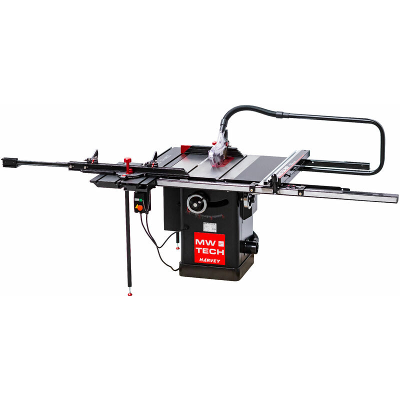 Scie à format professionnelle avec chariot universel 1,5M diam. 250 mm 2,25kW 230V MW-Tech TZ3M36 + ATZS15