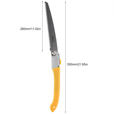 Scie Pliable pour Élagage et Jardinage Multifonctionnelle - Parfaite pour les Arbres et les Buissons - Manche Jaune 270 mm - Idéale pour le Bricolage et l'Entretien du Jardin-KZQ