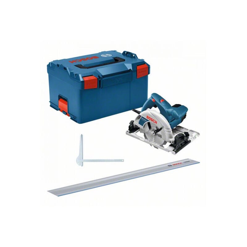 Scie circulaire gks 55 1350 w Bosch avec gce + Rail 140 cm - l-boxx - 0615990M91