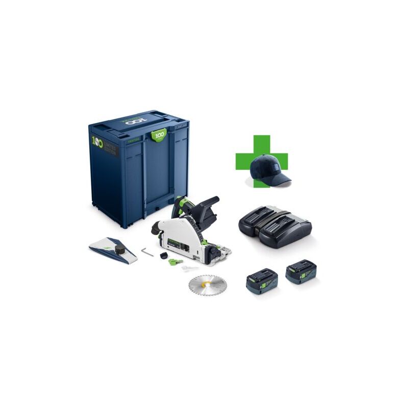 Festool Scie plongeante sans fil TSC 55 KEBI-Plus/XL100Y Limited Edition, 2x 5,0 Ah et chargeur en Systainer