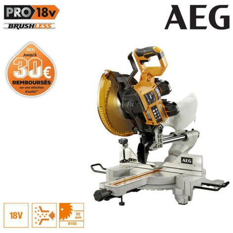 Scie radiale à coupe d'onglet brushless AEG 18 V 254mm Li-ion - sans batterie ni chargeur BPS18-254BL-0